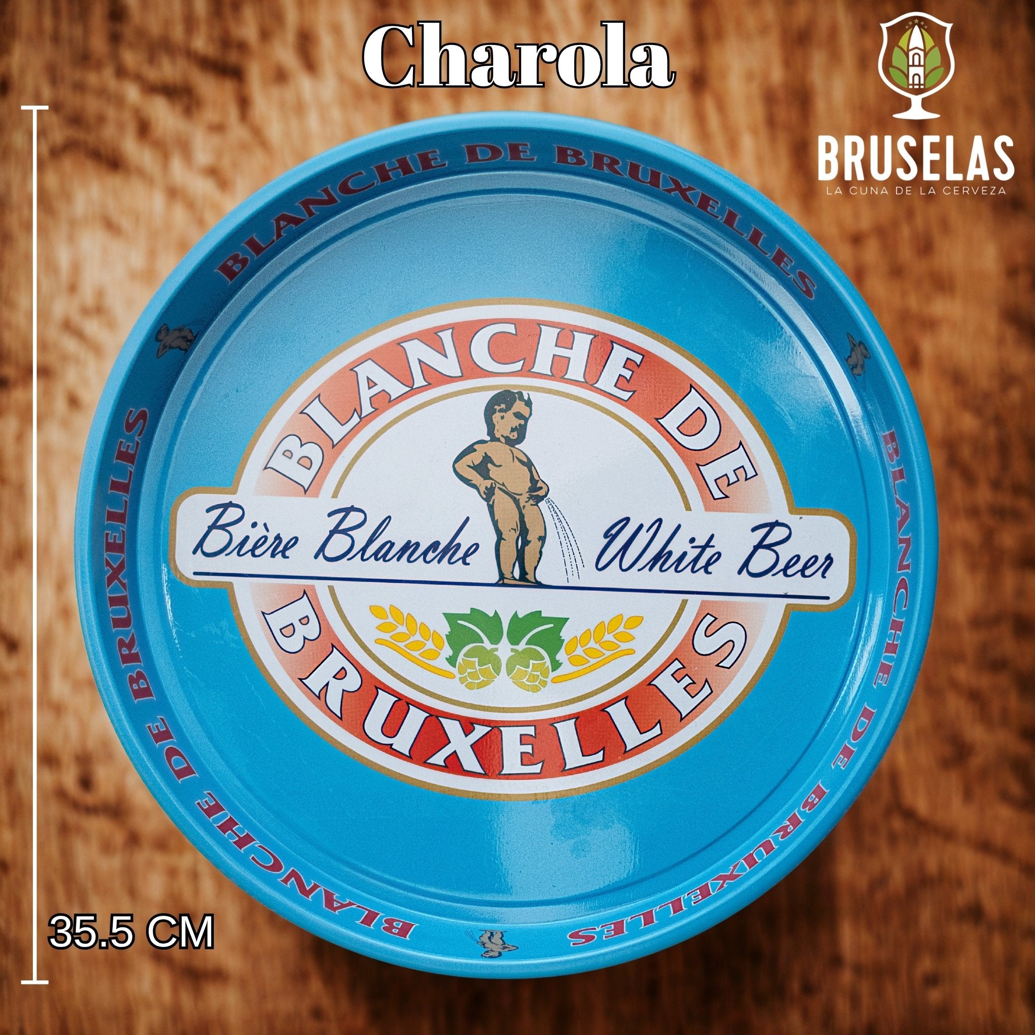 Charola de cerveza decorativa de la cervecería blanche de bruxelles