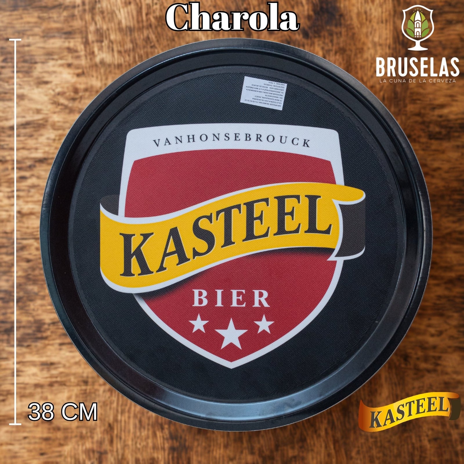 Bandeja Kasteel con antiderrapante, perfecta para decoracion de bares.
