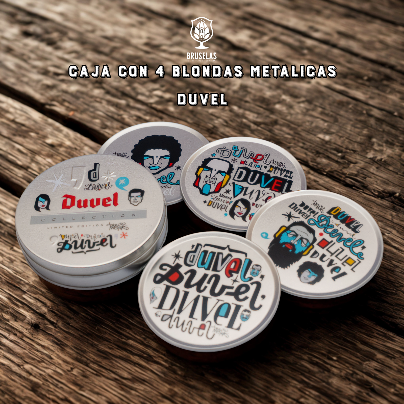 Duvel - Caja Con 4 Blondas Metálicas