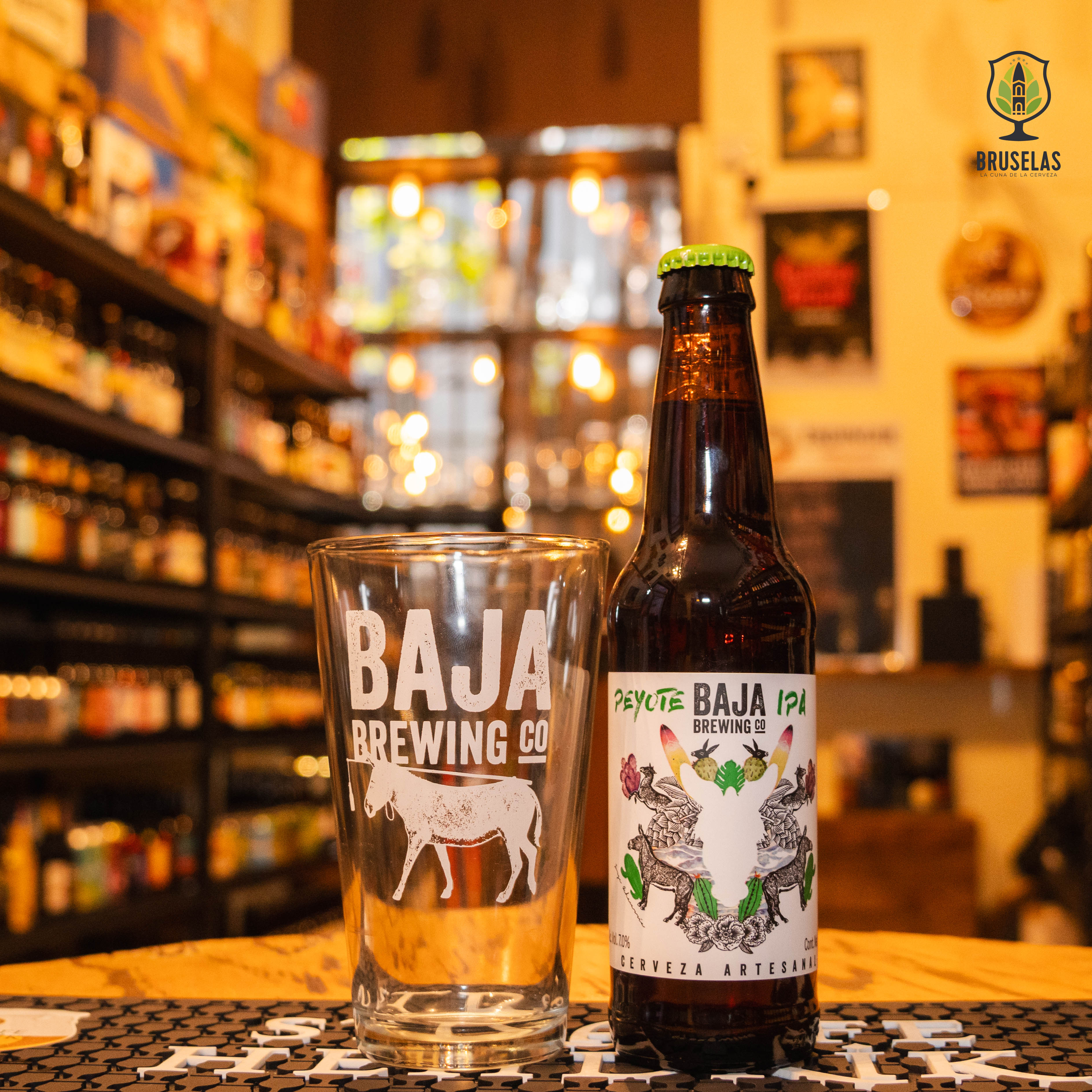 BAJA BREWING CO VASO 350ml LOGO BLANCO