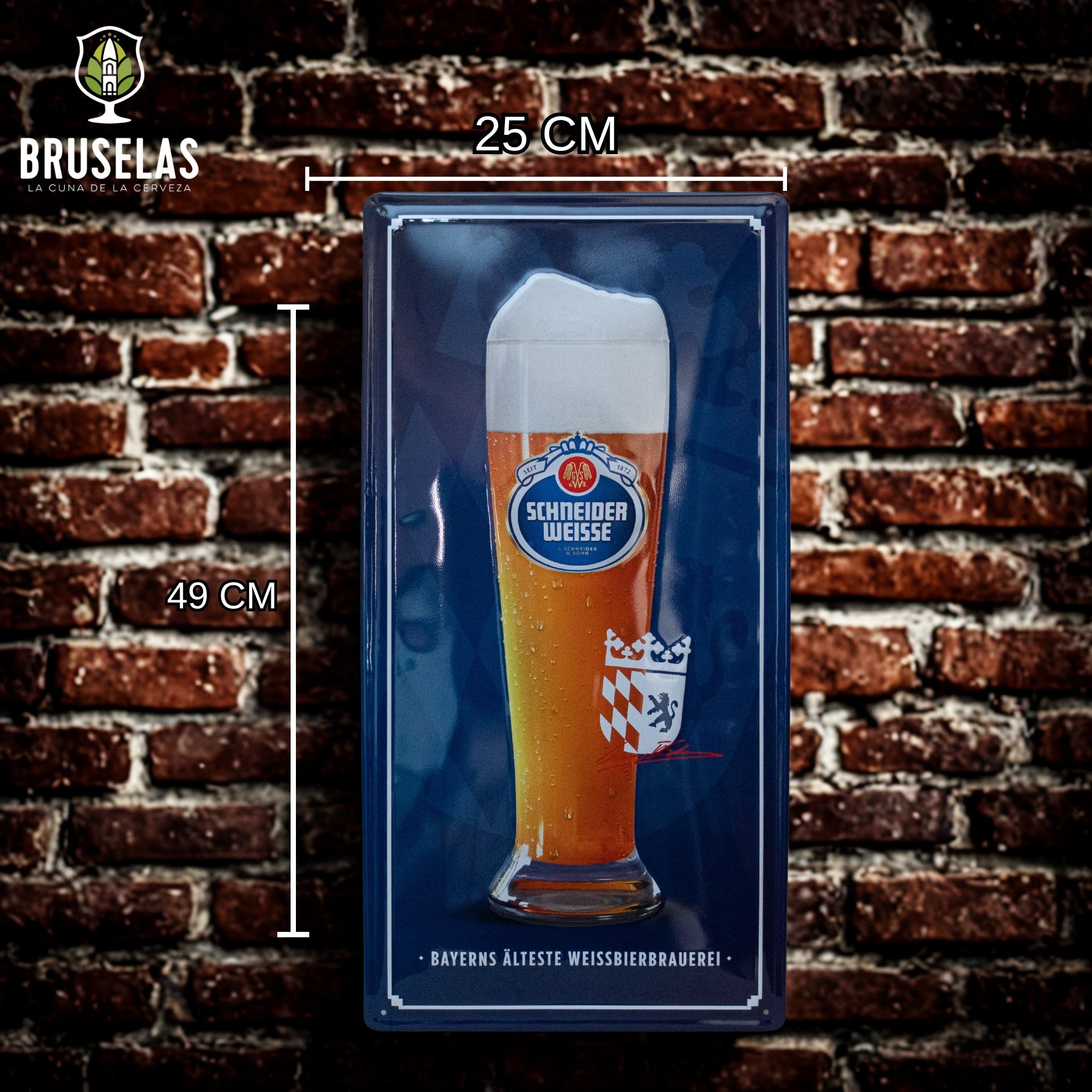 Letrero para bar metálico de cerveza Schneider weisse