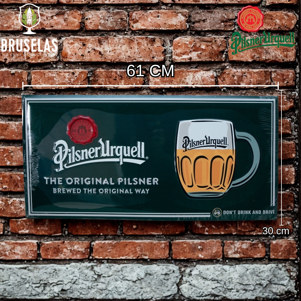 Letrero de cerveza metálico de cervecería Pilsner Urquell