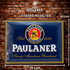 Paulaner - Letrero Metálico Horizontal Azul & Dorado