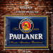 Paulaner - Letrero Metálico Horizontal Azul & Dorado