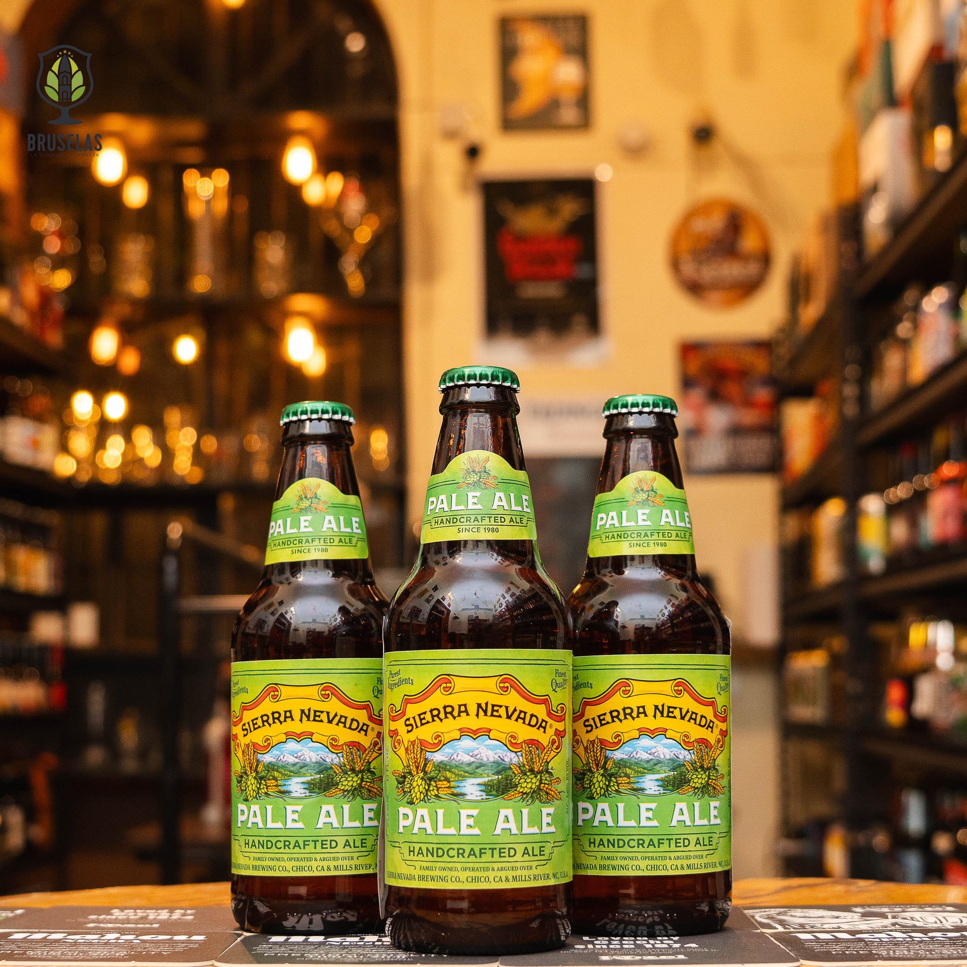 Sierra Nevada Pale Ale es una American Pale Ale icónica, con un ABV de 5.6%, elaborada por Sierra Nevada Brewing Co. Destaca por su equilibrio entre malta y lúpulo, con aromas cítricos, toques de pino y flores. Su sabor combina el amargor del lúpulo con la dulzura de la malta, terminando en un final limpio y refrescante. Ideal para acompañar hamburguesas, pizzas y pollo a la parrilla.