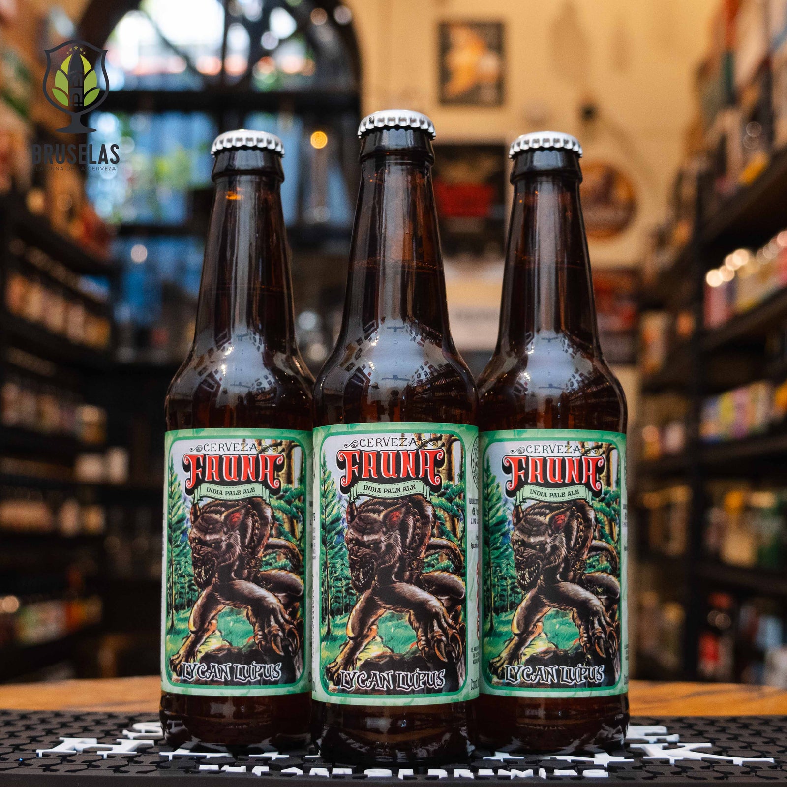 cerveza ipa Fauna Lycan Lupus de 355 ml, cerveza artesanal intensamente lupulada con 7% ABV