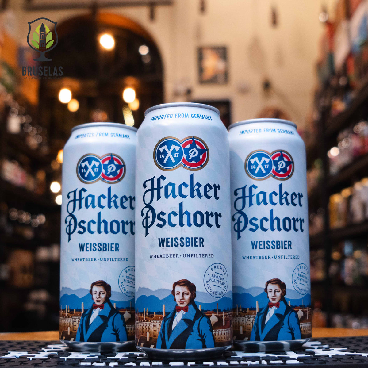Hacker Pschorr - Weissbier Lata- BruselasBeer