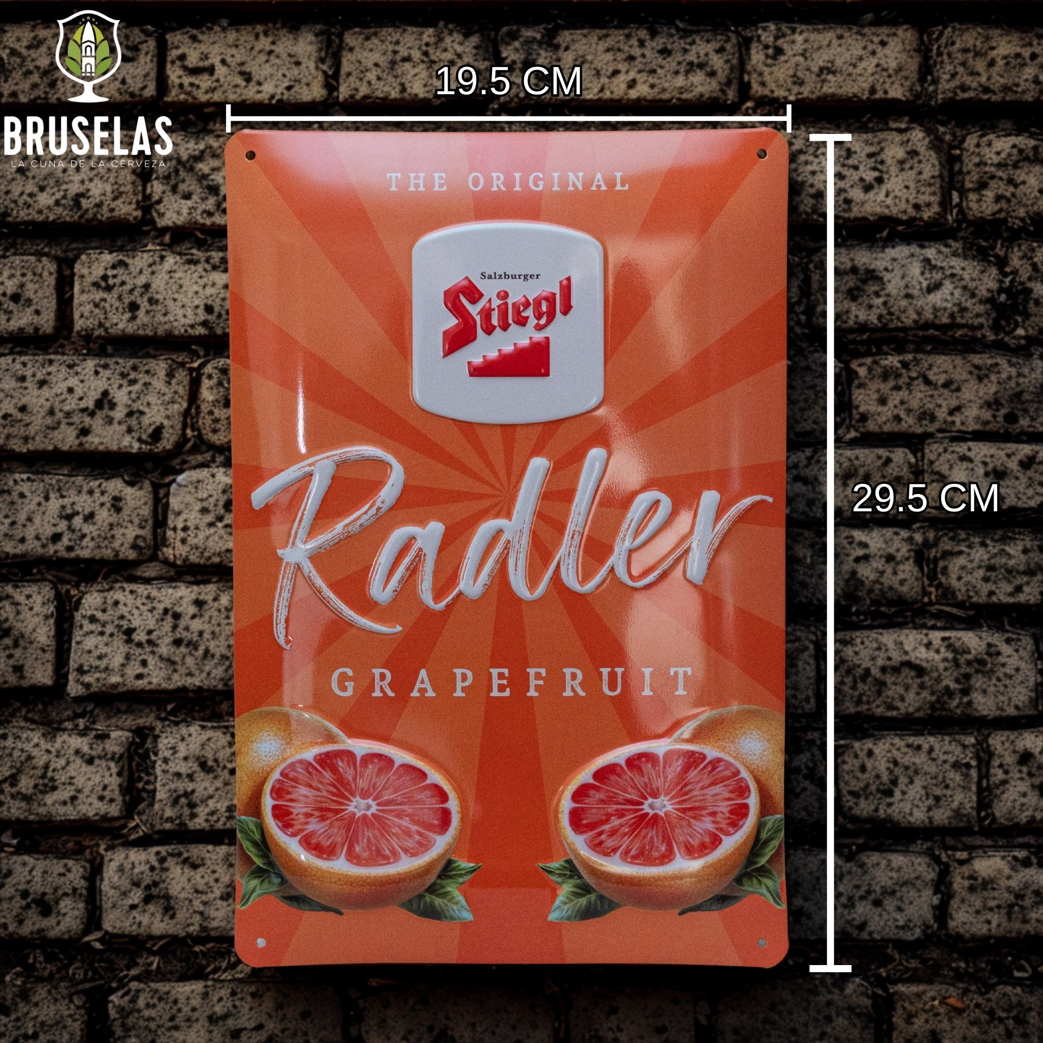 Letrero de cerveza Stiegle Radler Grapefruit (toronja) estilo retro para bares o decoración