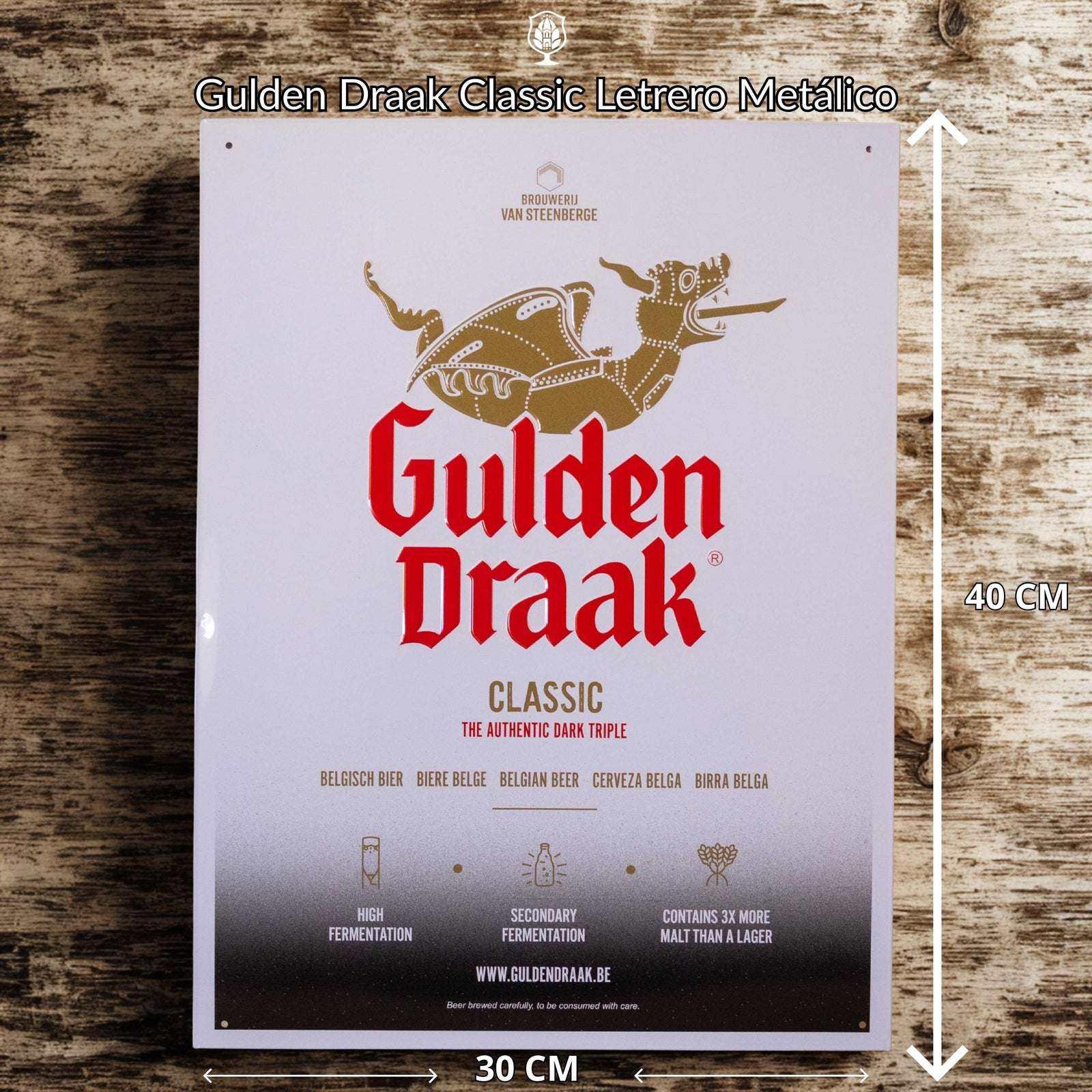 Gulden Draak - Classic Letrero Metálico- BruselasBeer