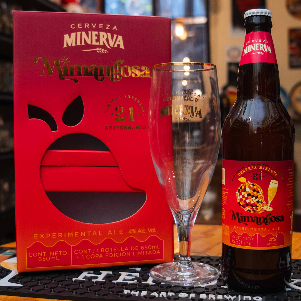 Minerva - Mimangosa 21 Aniversario Botella Mas Copa- BruselasBeer