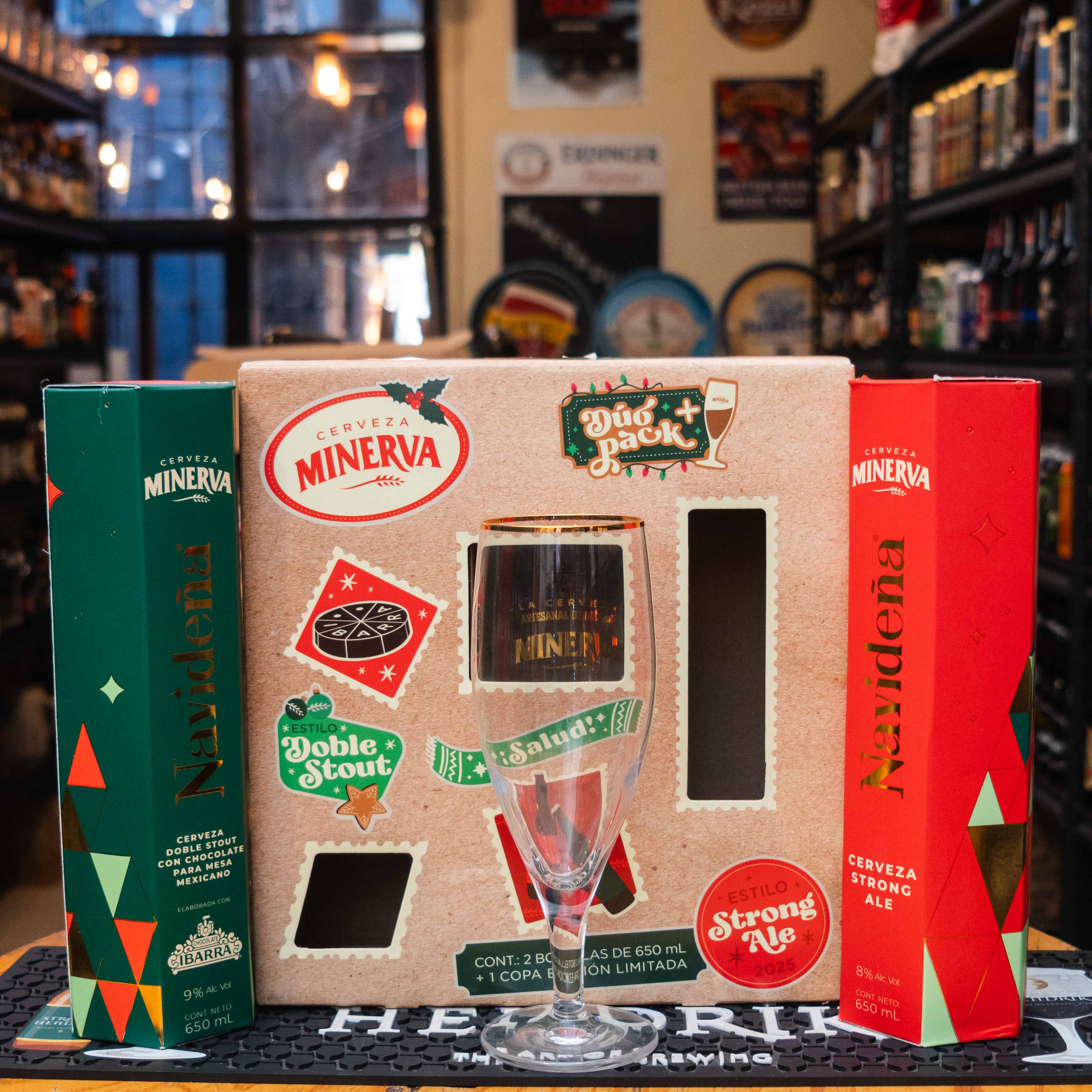 Minerva - Navideña Pack Dos mas Copa- BruselasBeer