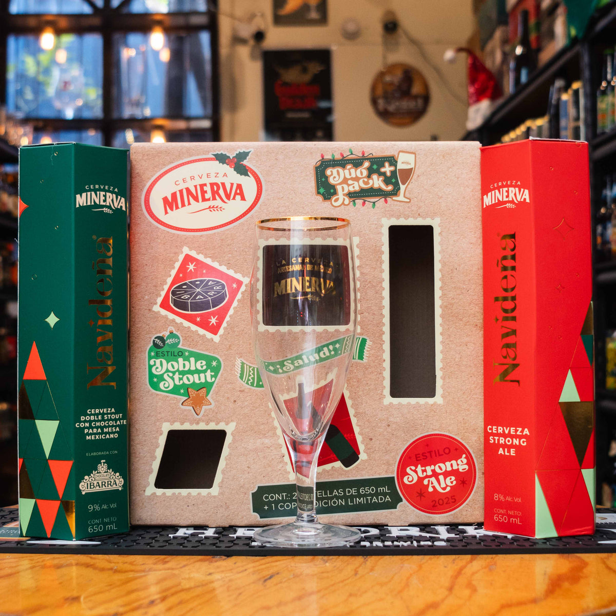 Minerva - Navideña Pack Dos mas Copa- BruselasBeer