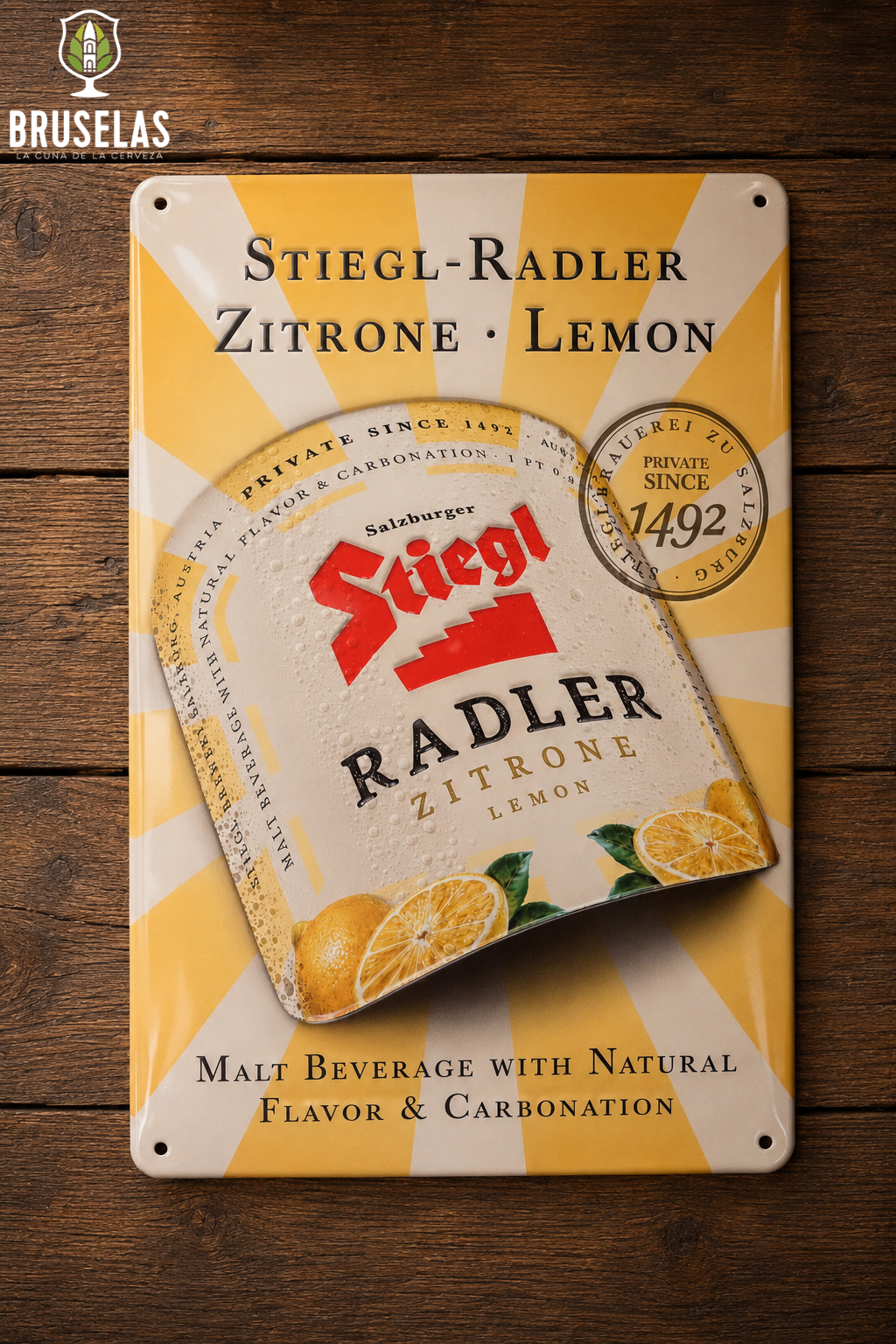 Stiegl - Radler Limón Letrero Metálico