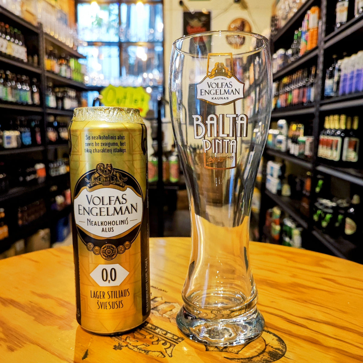 Volfas Engelman - Vaso Alto Logo Dorado 500ml- BruselasBeer
